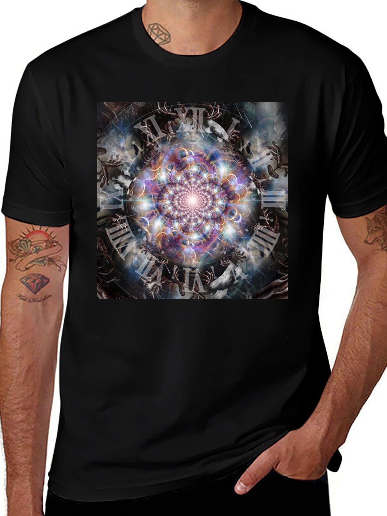 Surreal Time Mandala Graphic Tee