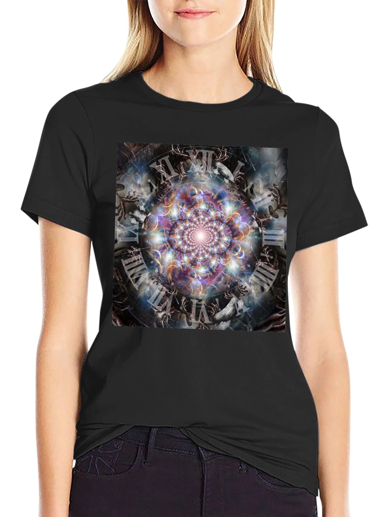 Surreal Time Mandala Graphic Tee