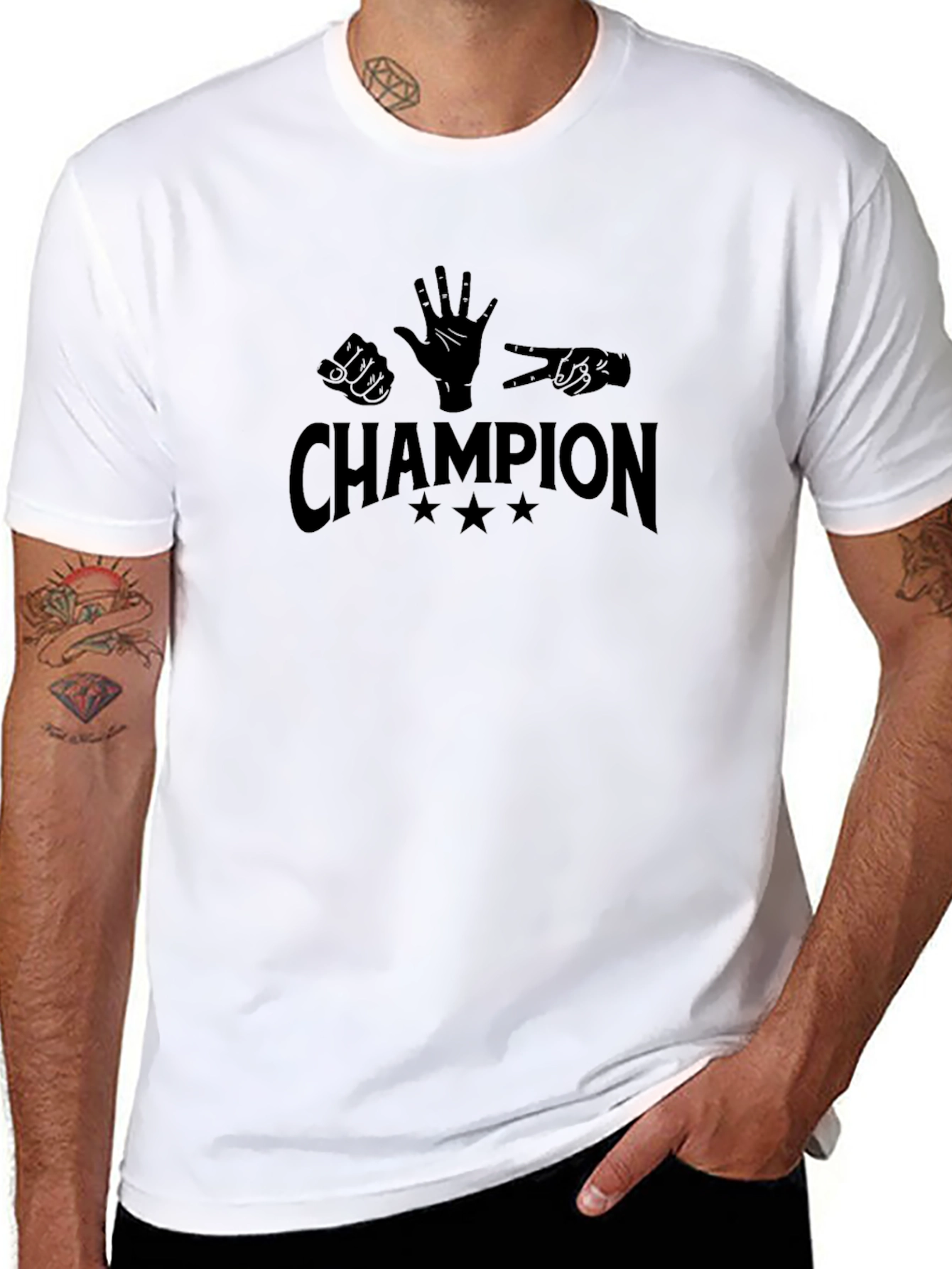 Rock Paper Scissors Champion Graphic Tee