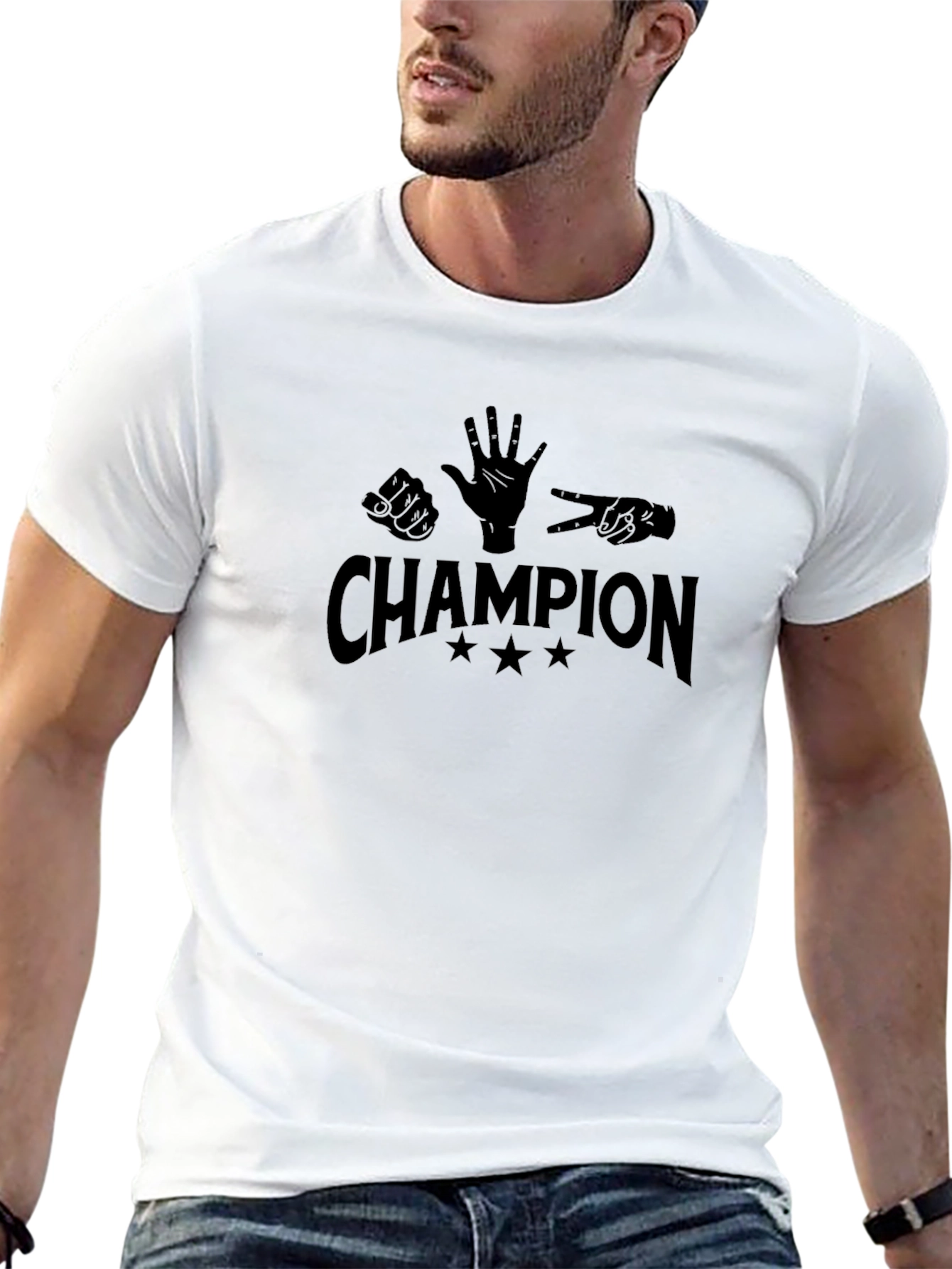 Rock Paper Scissors Champion Graphic Tee