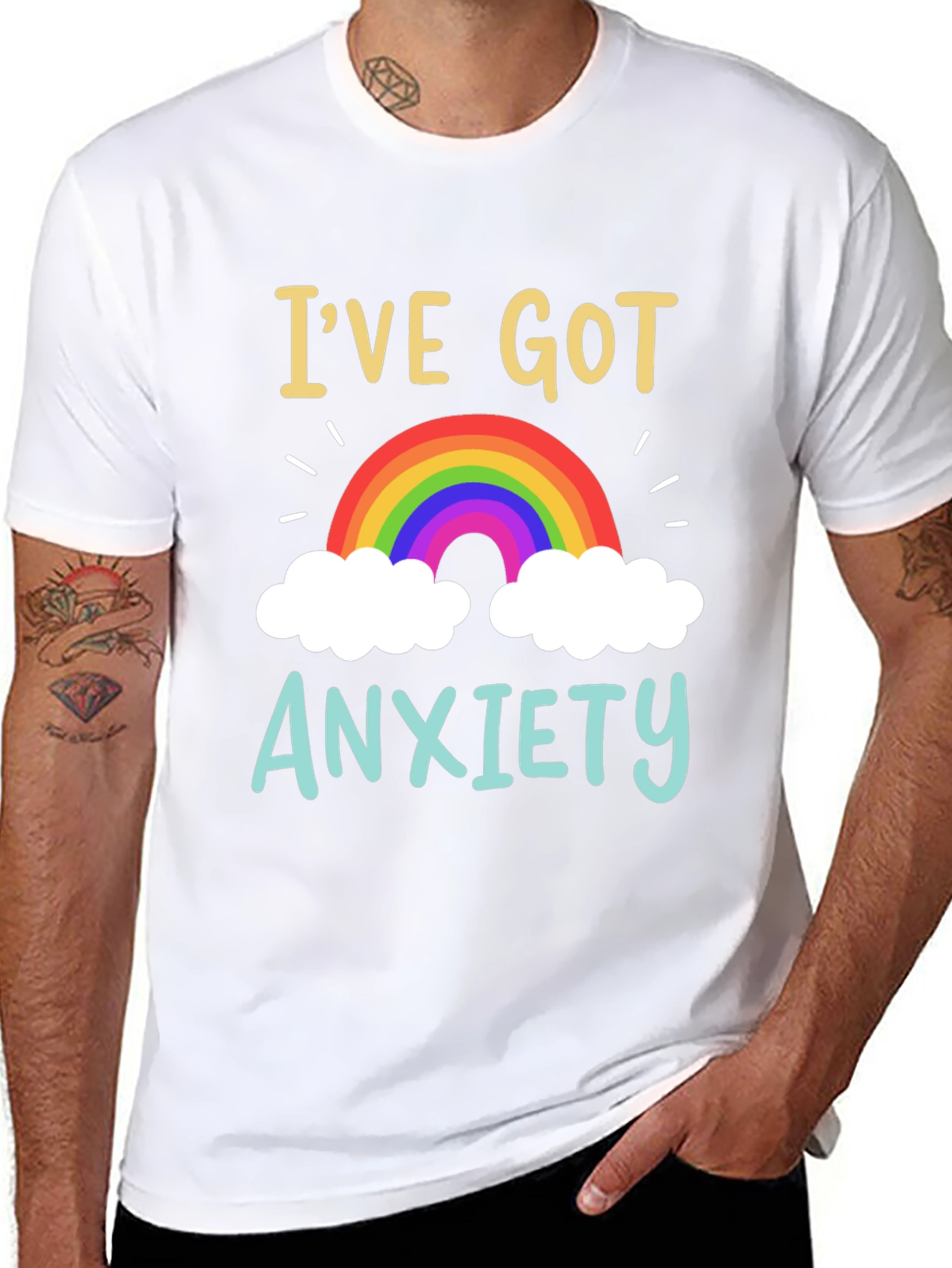 Anxiety Rainbow Graphic Tee - Comfort & Style