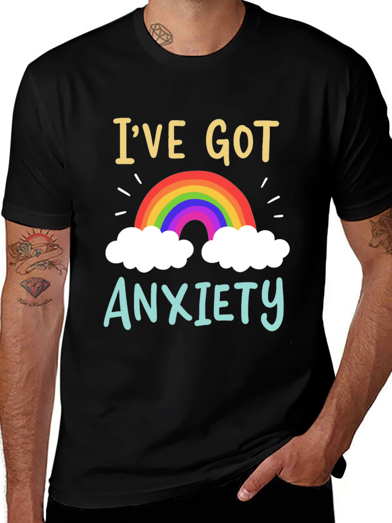 Anxiety Rainbow Graphic Tee - Comfort & Style