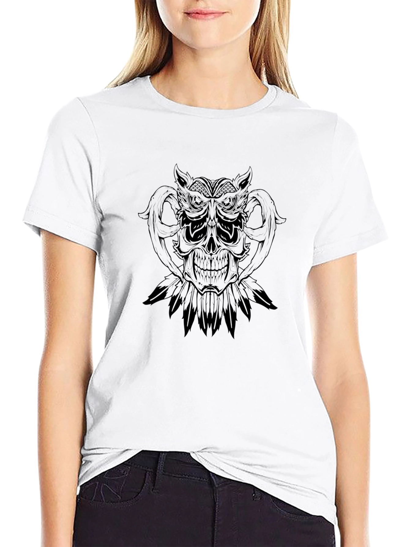Mens Black Skull Graphic Tee