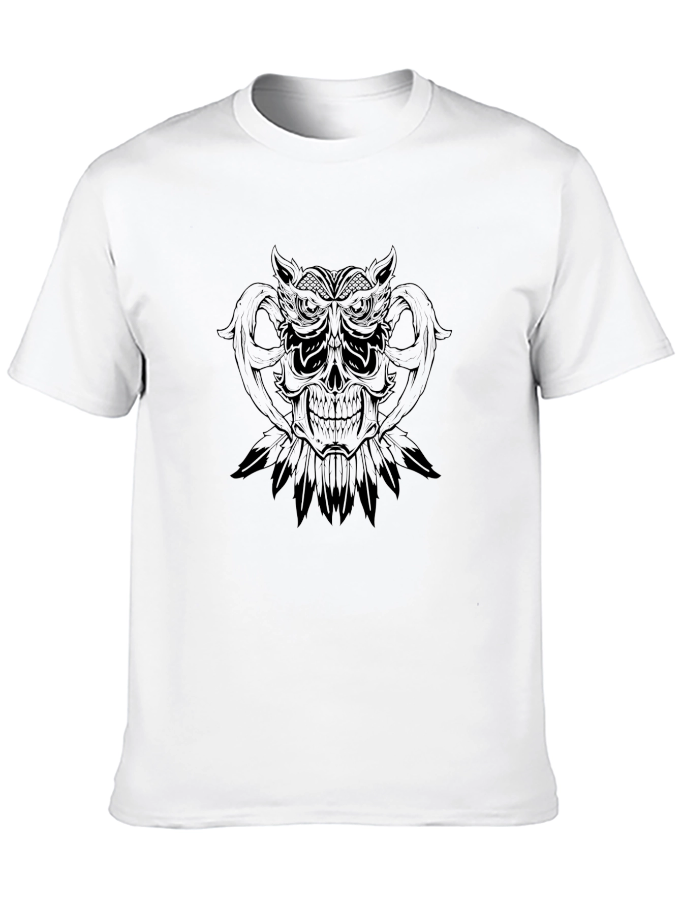 Mens Black Skull Graphic Tee