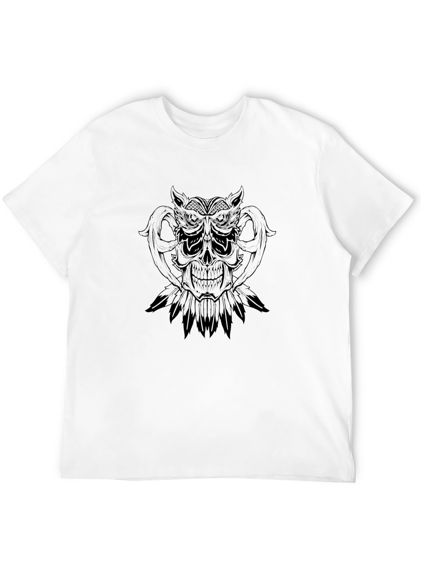 Mens Black Skull Graphic Tee
