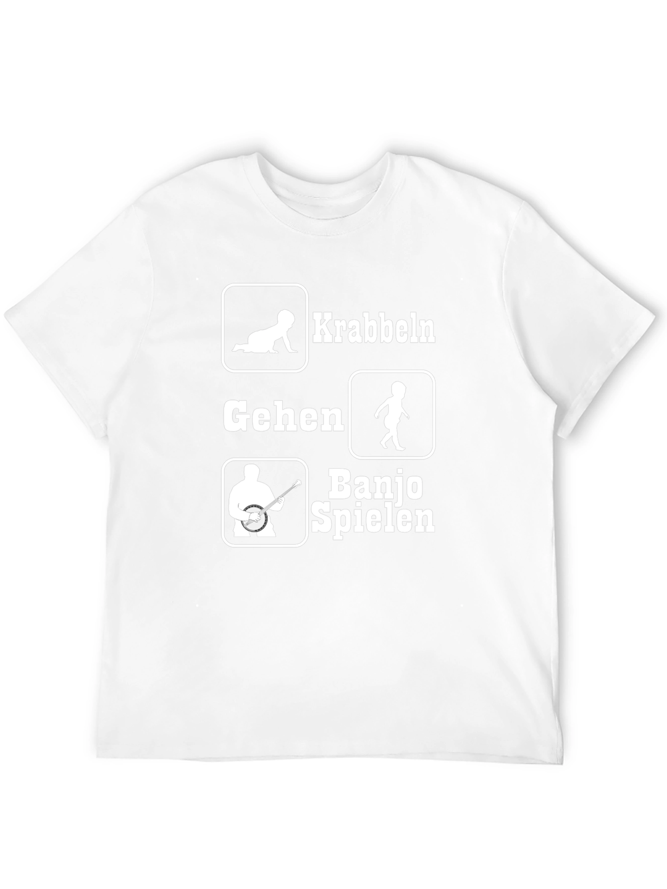 Krabbeln Gehen Banjo Spielen Black Graphic T-Shirt