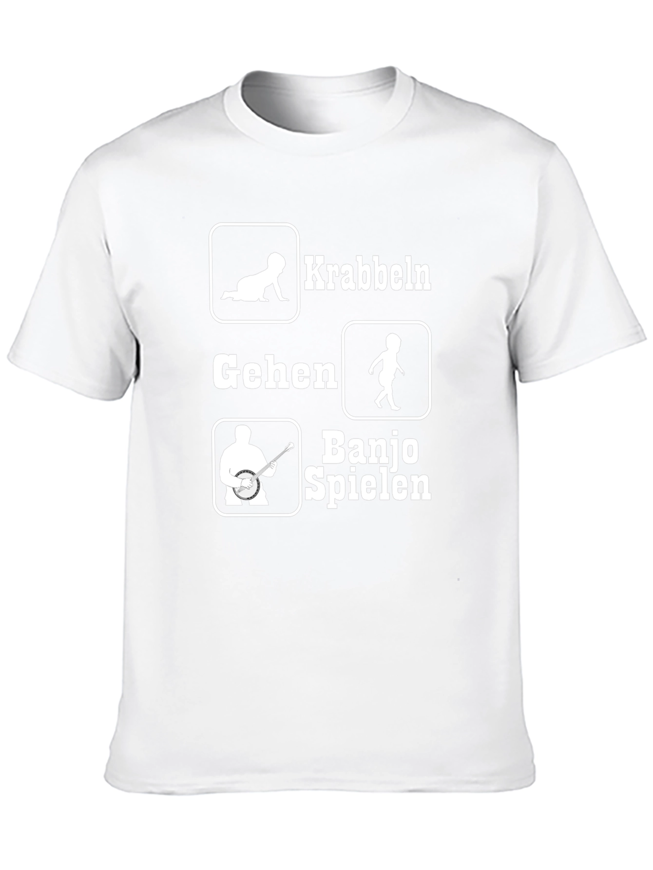 Krabbeln Gehen Banjo Spielen Black Graphic T-Shirt