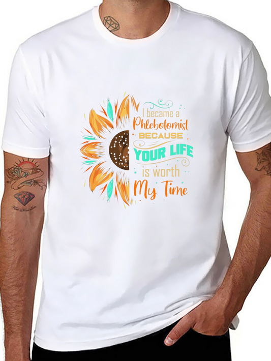 Phlebotomist Sunflower Graphic T-Shirt