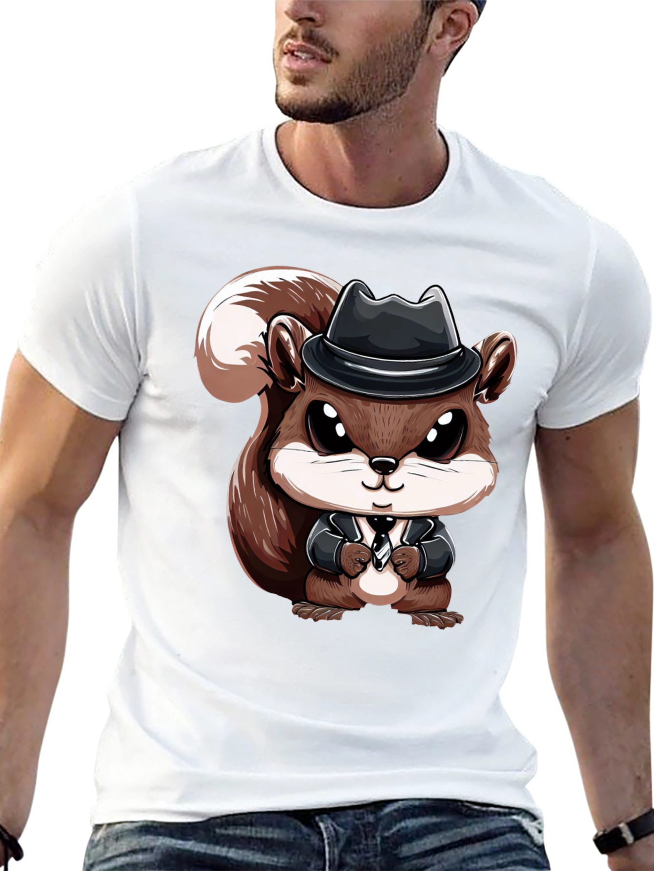Squirrel in Suit Graphic Tee