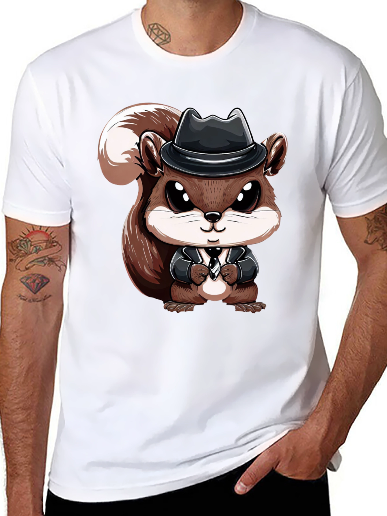 Squirrel in Suit Graphic Tee