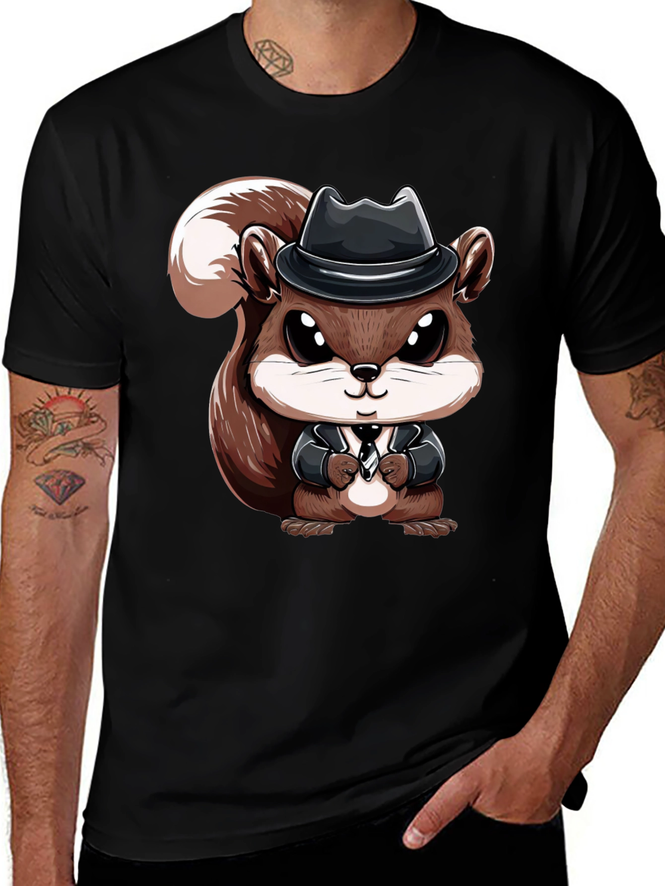Squirrel in Suit Graphic Tee