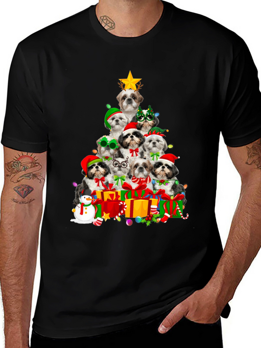 Christmas Shih Tzu Dog Tree T-Shirt