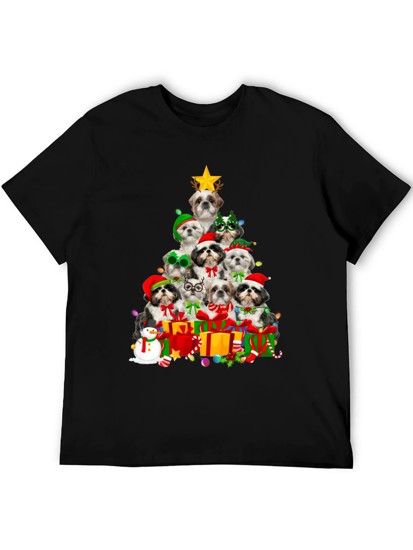 Christmas Shih Tzu Dog Tree T-Shirt