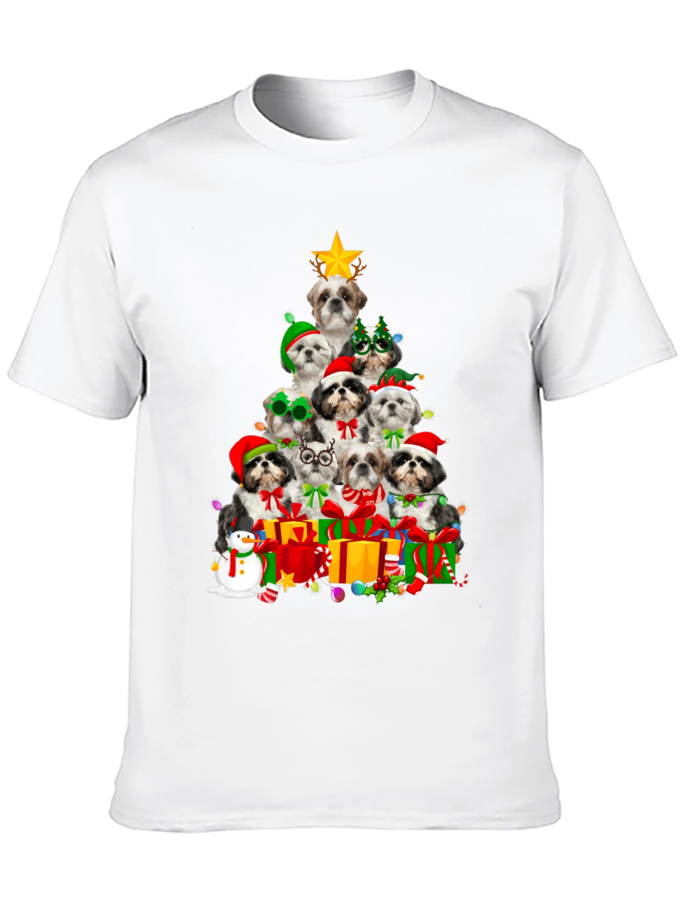 Christmas Shih Tzu Dog Tree T-Shirt