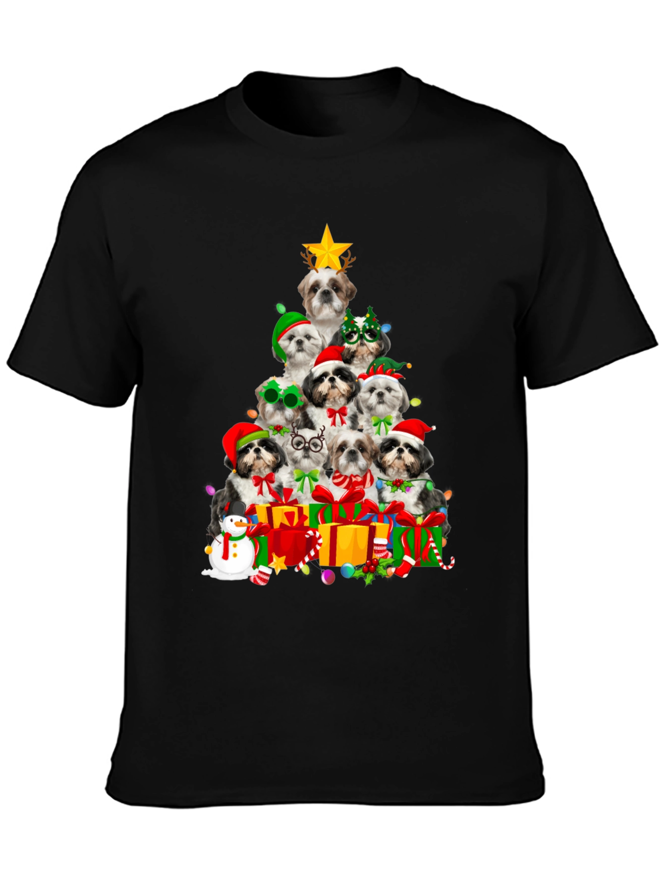 Christmas Shih Tzu Dog Tree T-Shirt