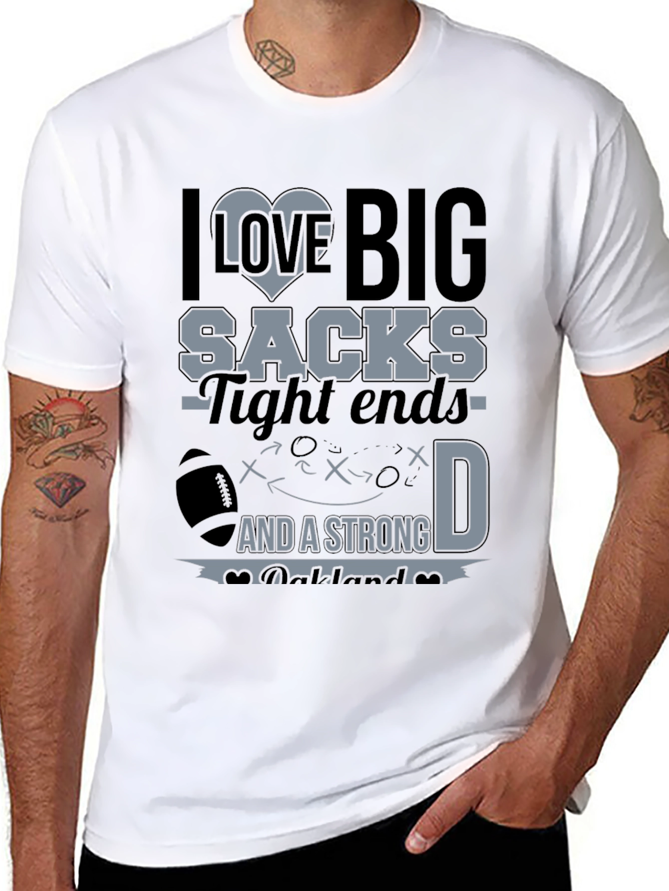 I Love Big Sacks Football T-Shirt