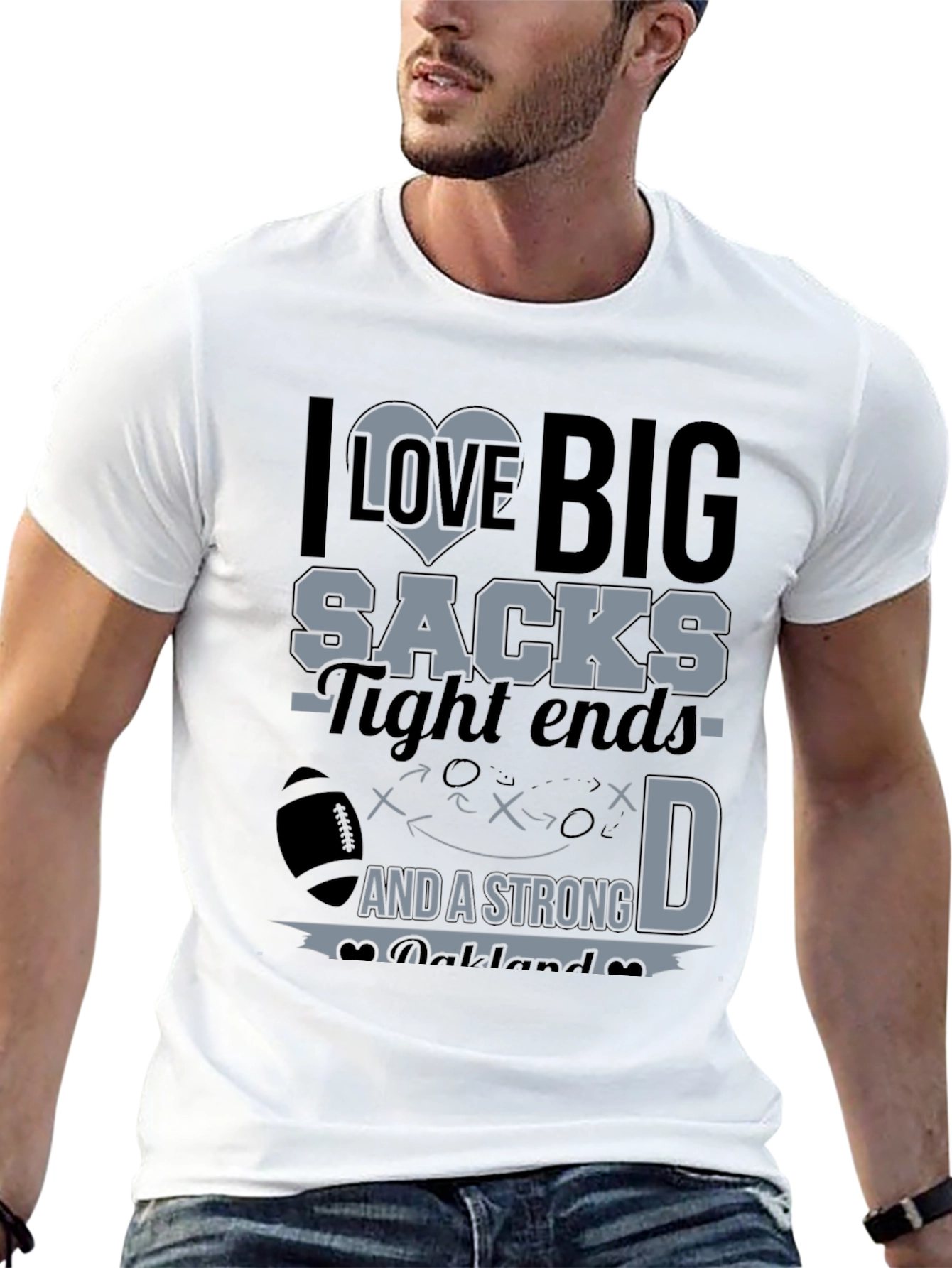 I Love Big Sacks Football T-Shirt