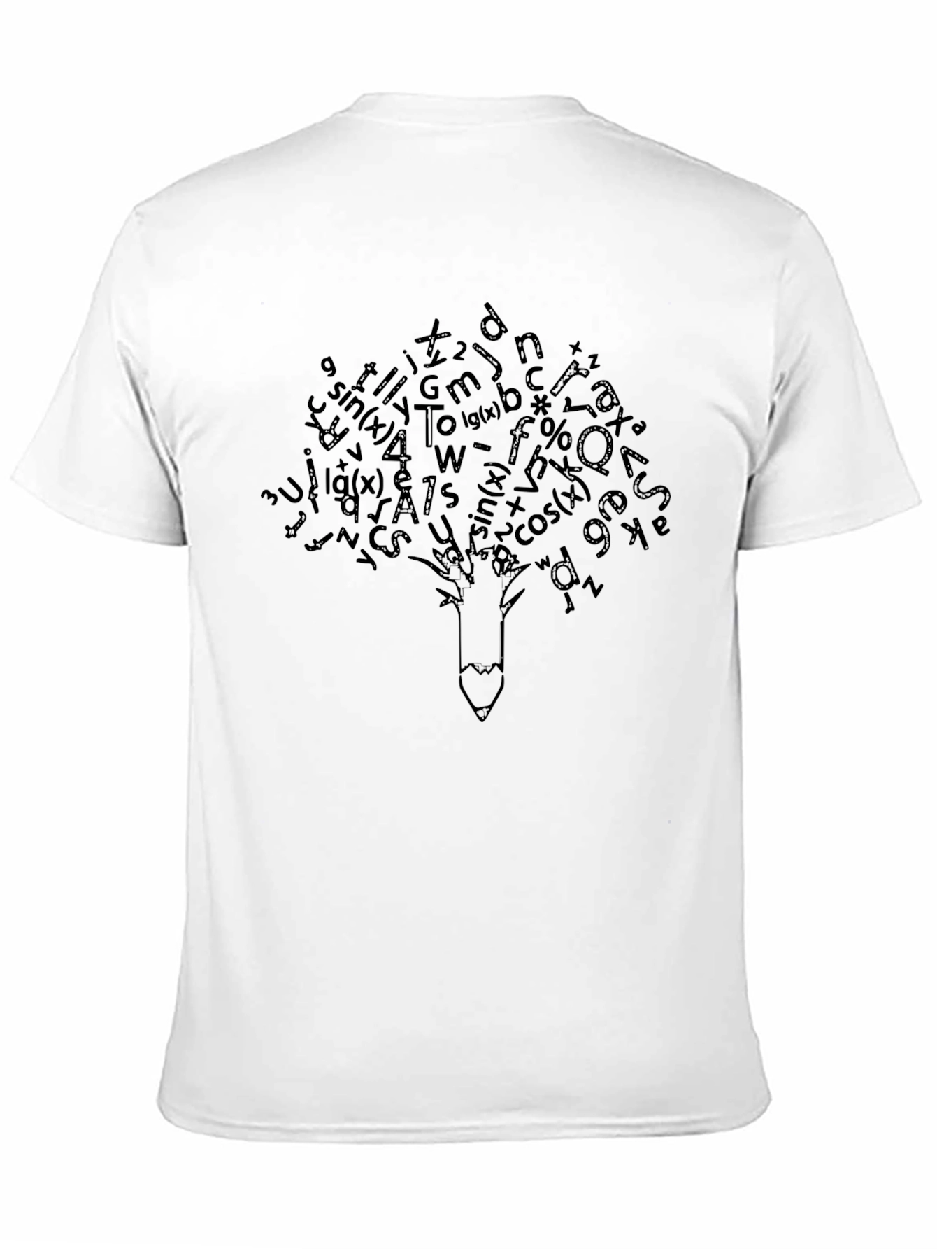 Math Equation Tree T-Shirt - Black Cotton