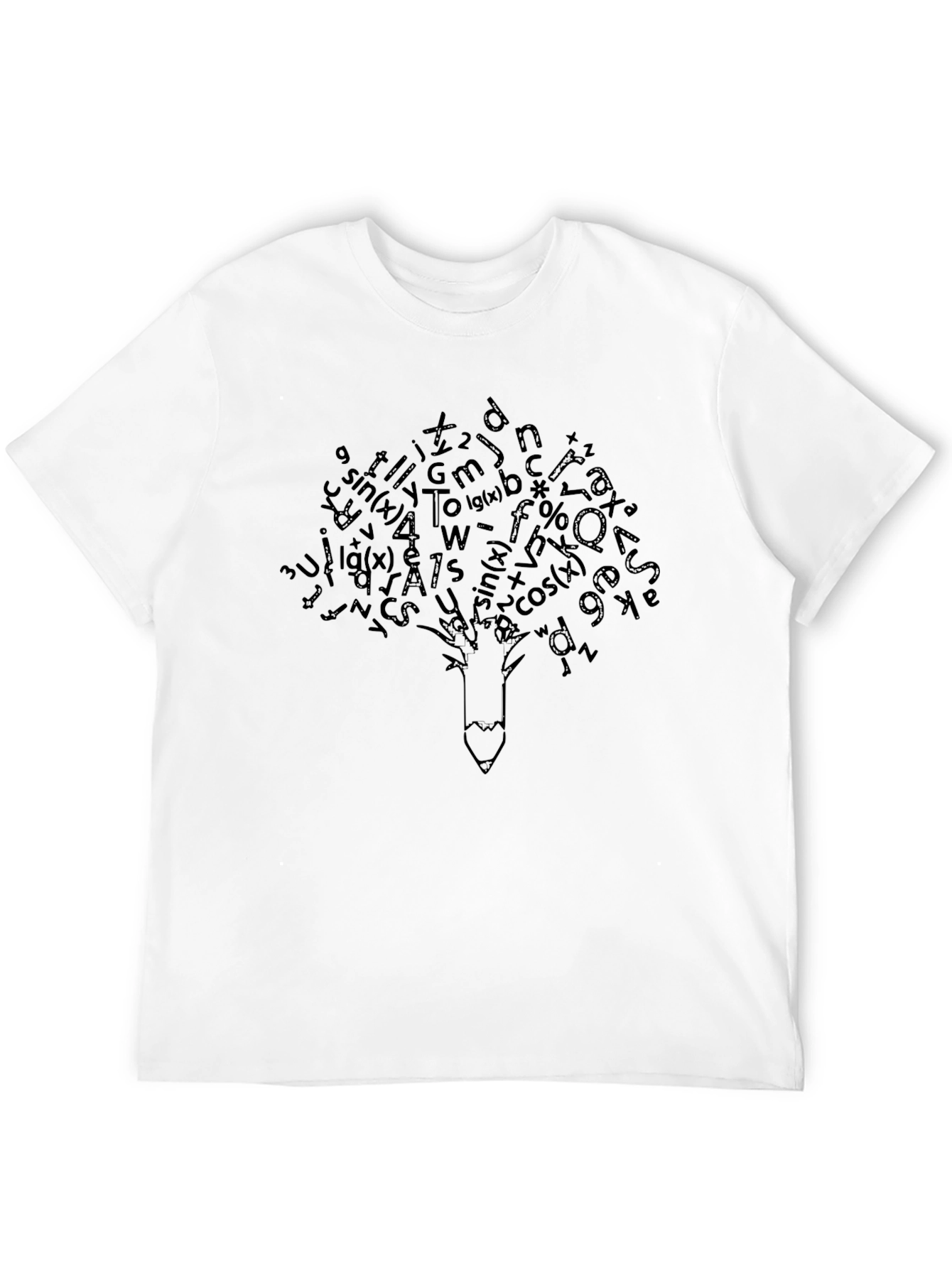 Math Equation Tree T-Shirt - Black Cotton