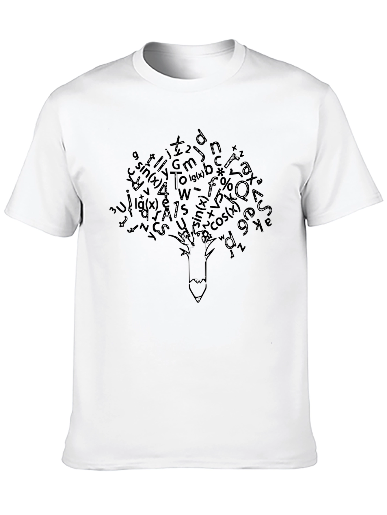 Math Equation Tree T-Shirt - Black Cotton