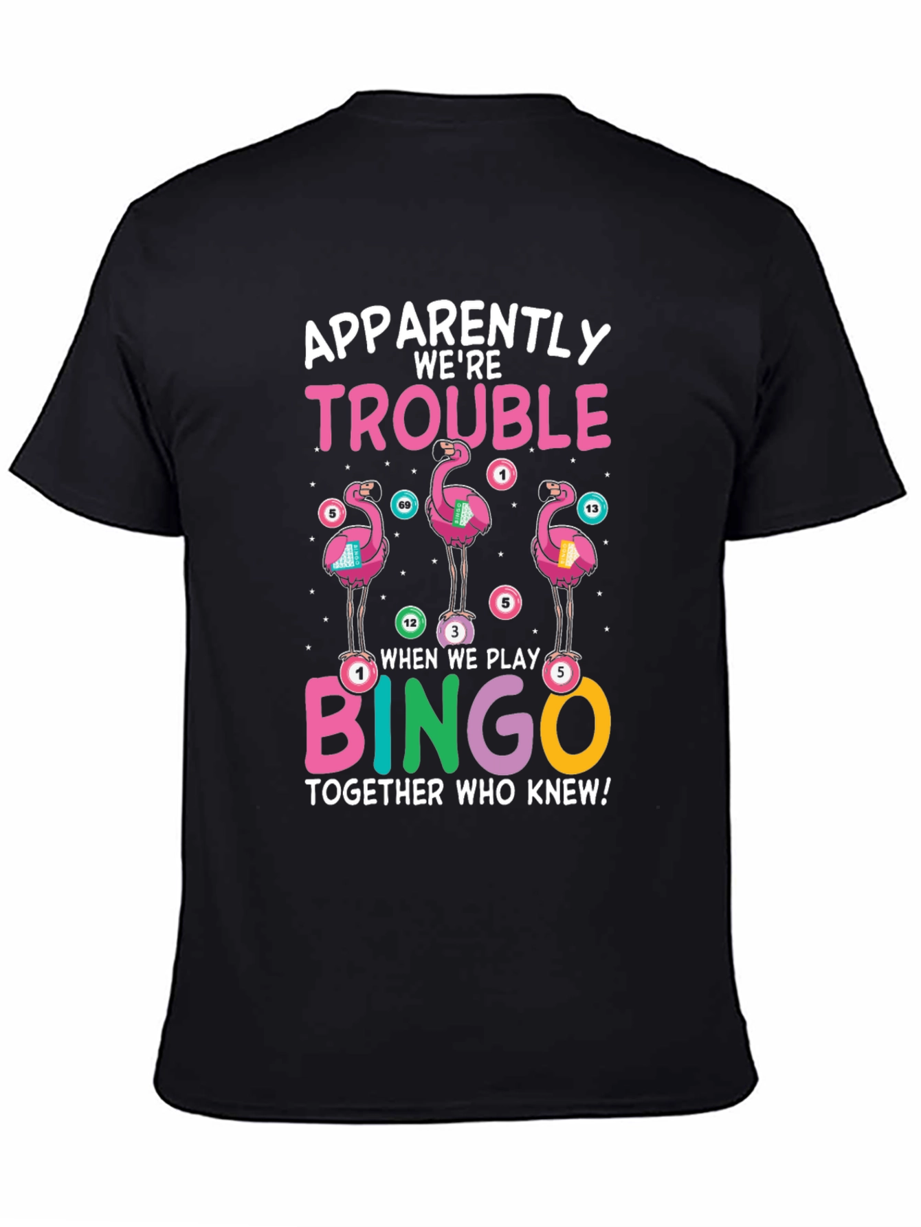Flamingo Bingo T-Shirt: Apparently Were Trouble Tee