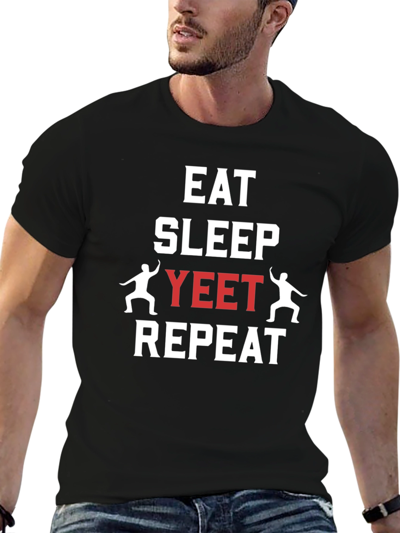 Eat Sleep Yeet Repeat Graphic T-Shirt