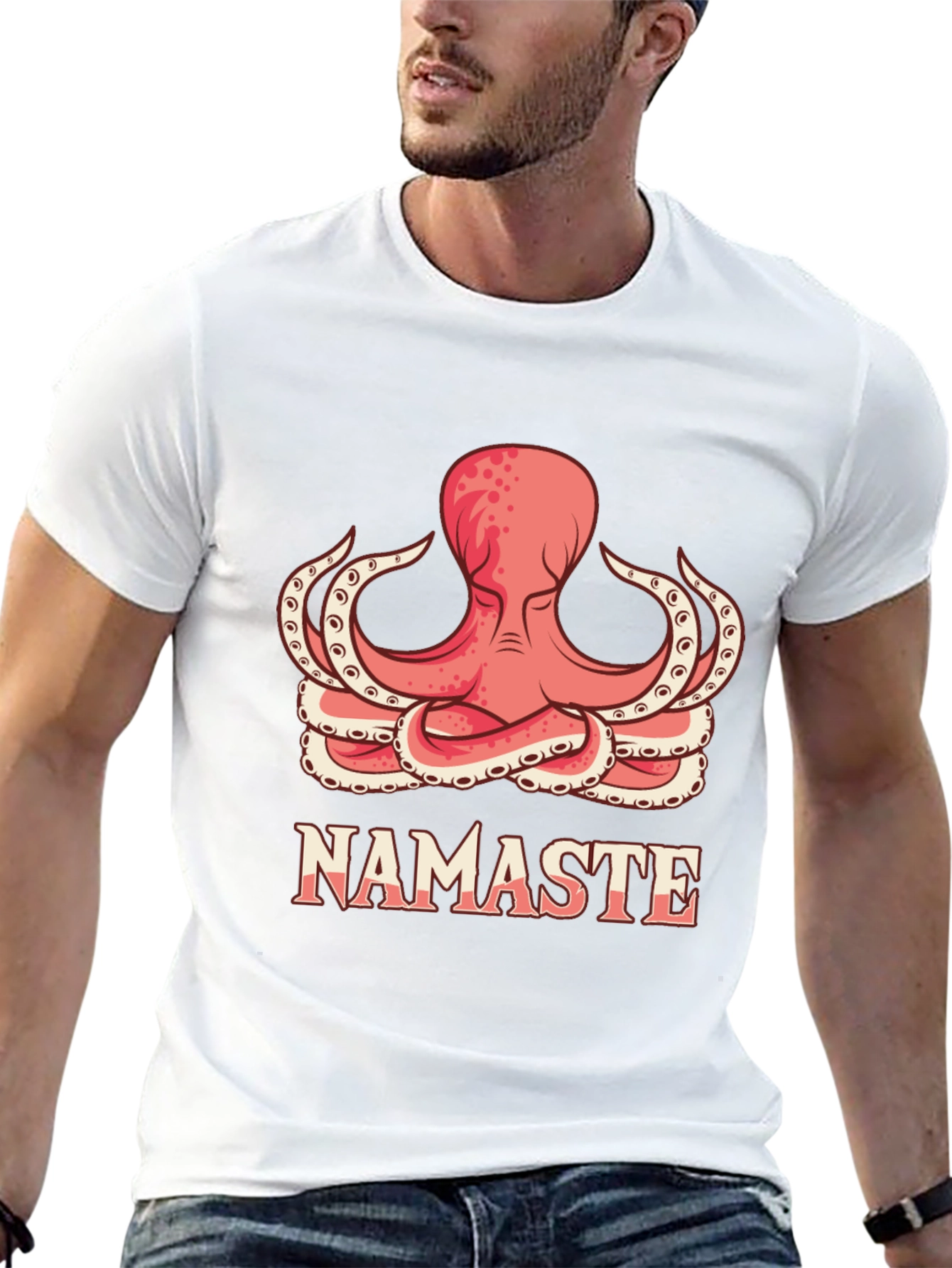 Namaste Octopus Graphic T-Shirt - Yoga Meditation Tee