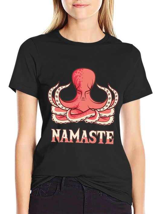 Namaste Octopus Graphic T-Shirt - Yoga Meditation Tee