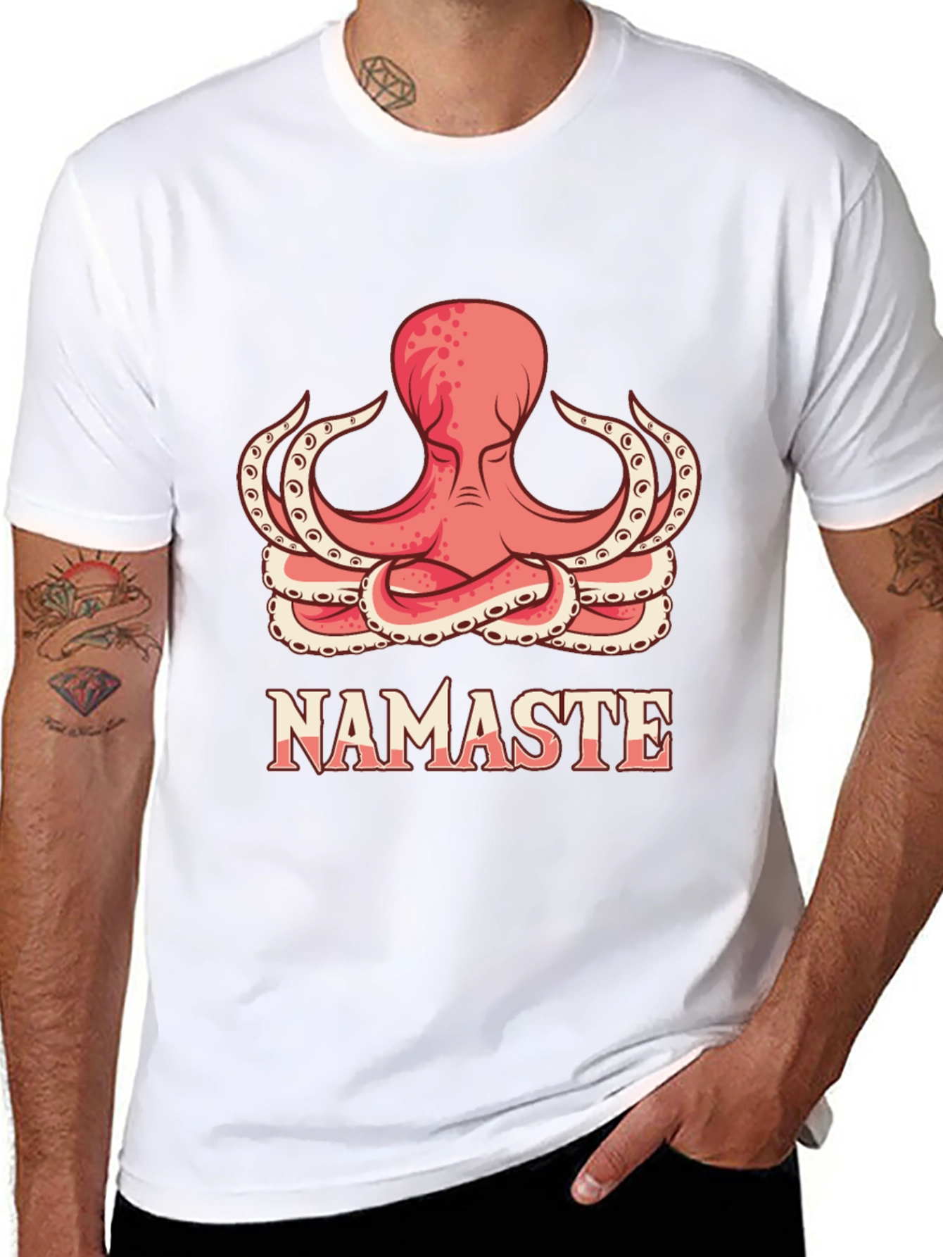 Namaste Octopus Graphic T-Shirt - Yoga Meditation Tee