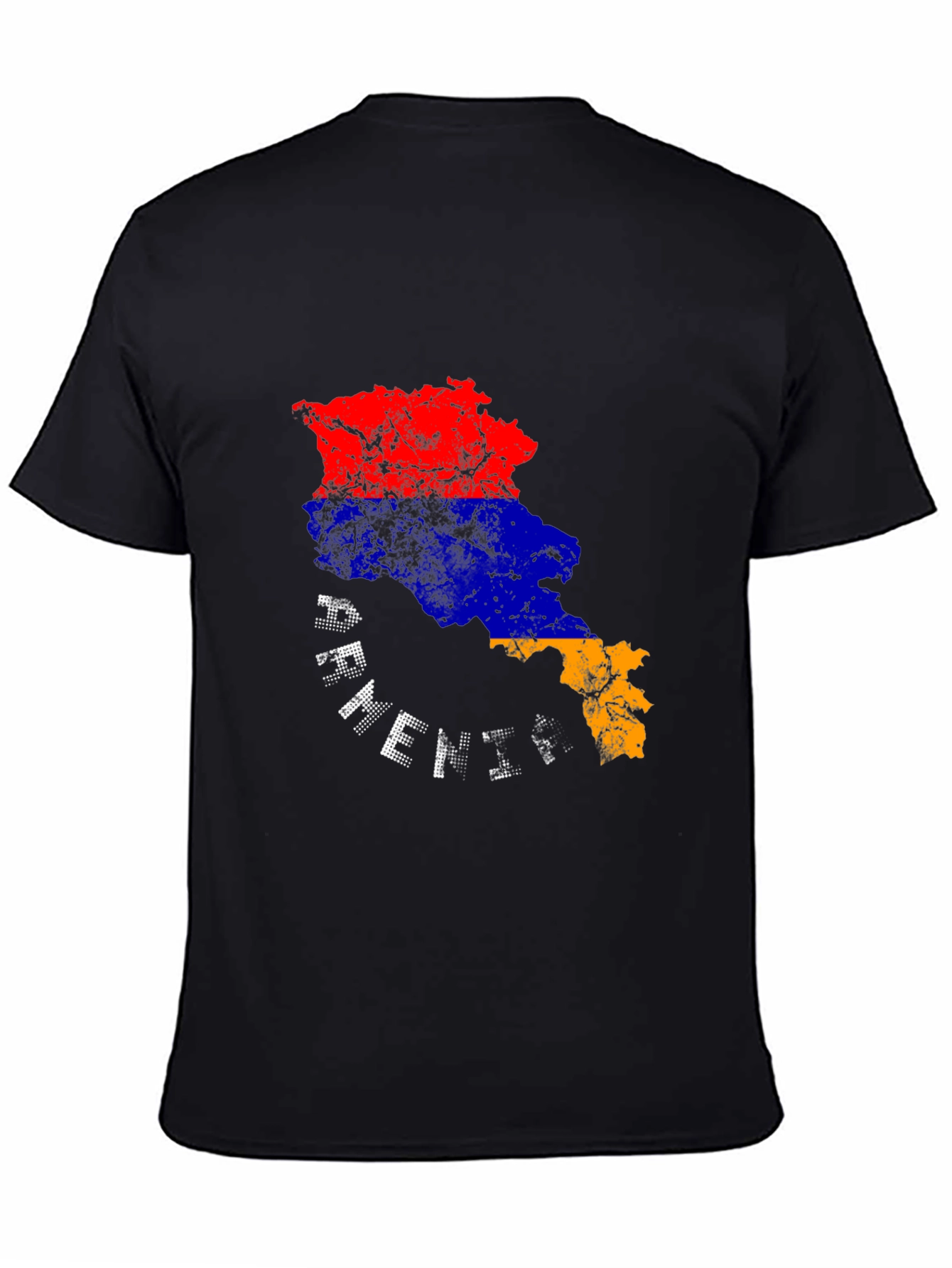Armenia Flag Map T-Shirt - Black Graphic Tee