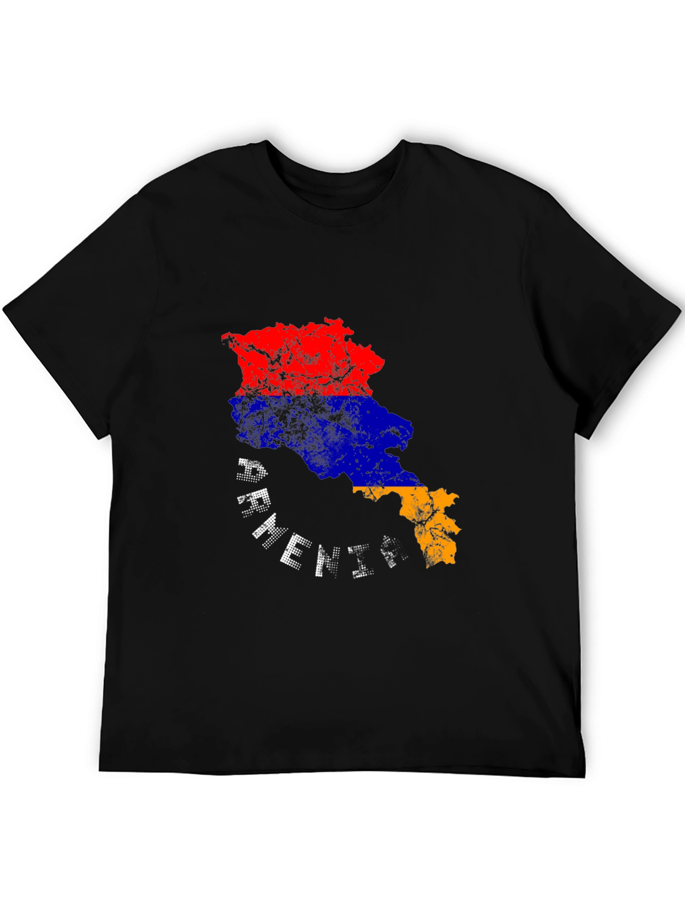 Armenia Flag Map T-Shirt - Black Graphic Tee