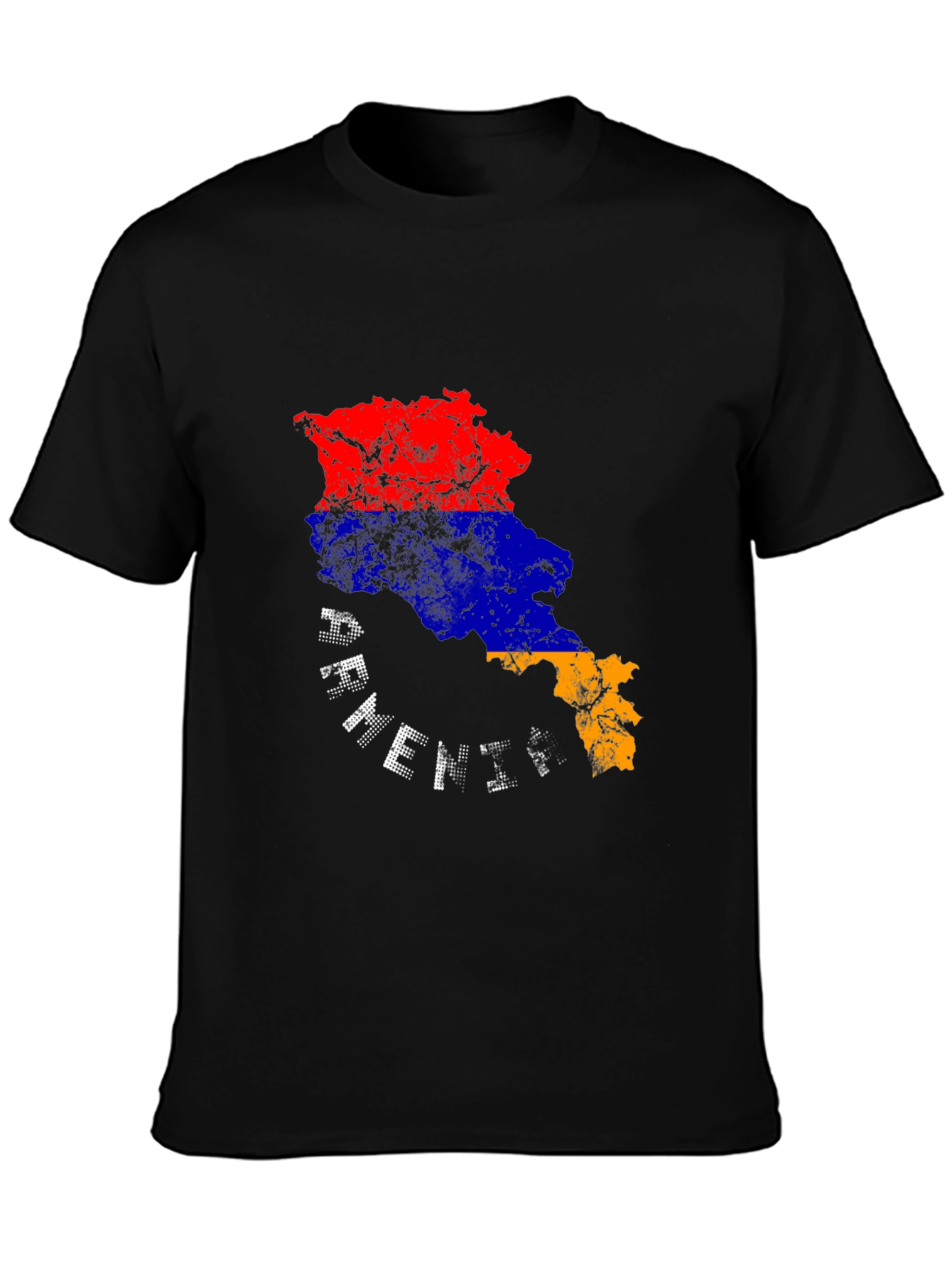 Armenia Flag Map T-Shirt - Black Graphic Tee