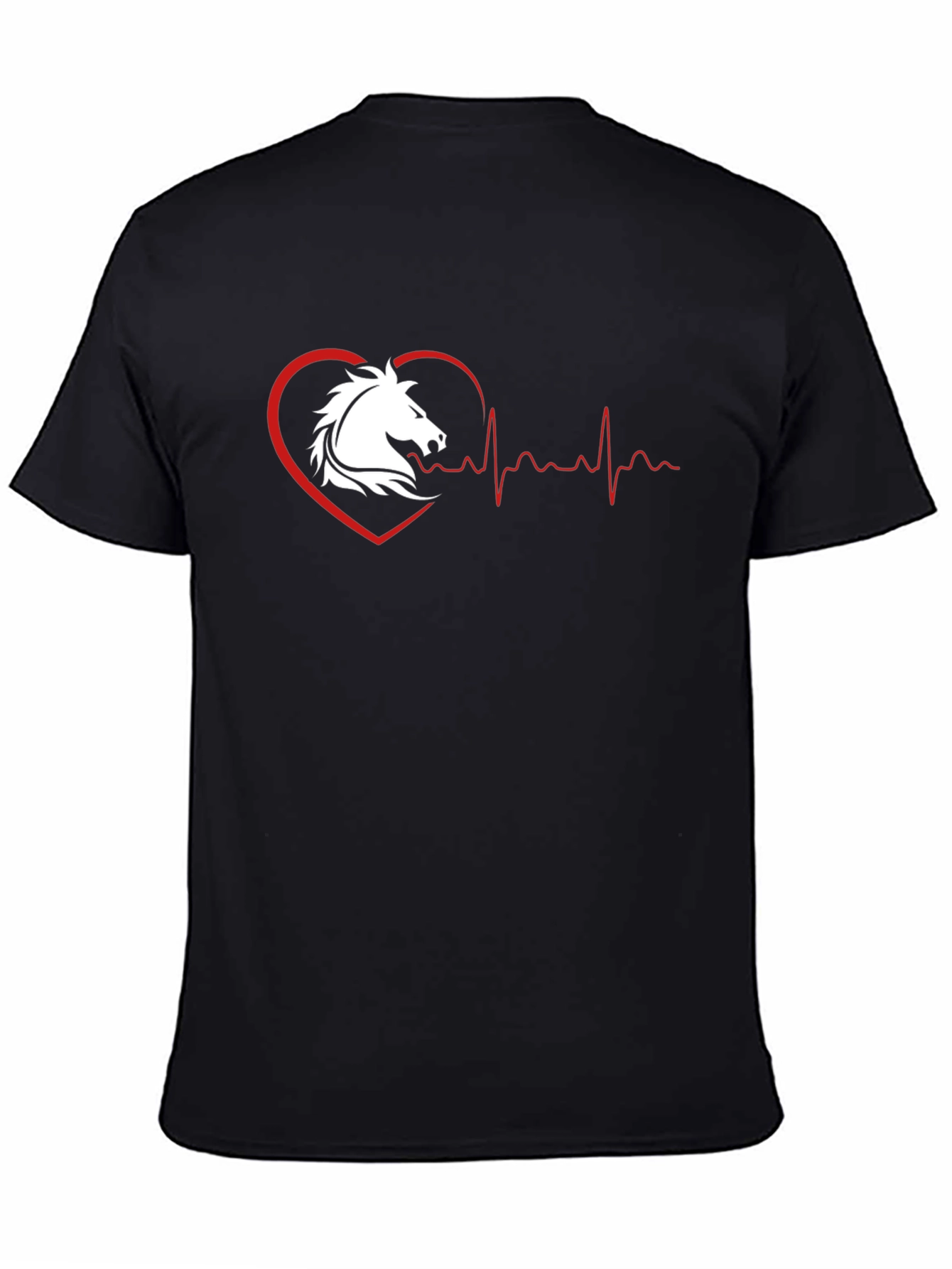 Horse Heartbeat Graphic Tee - Black