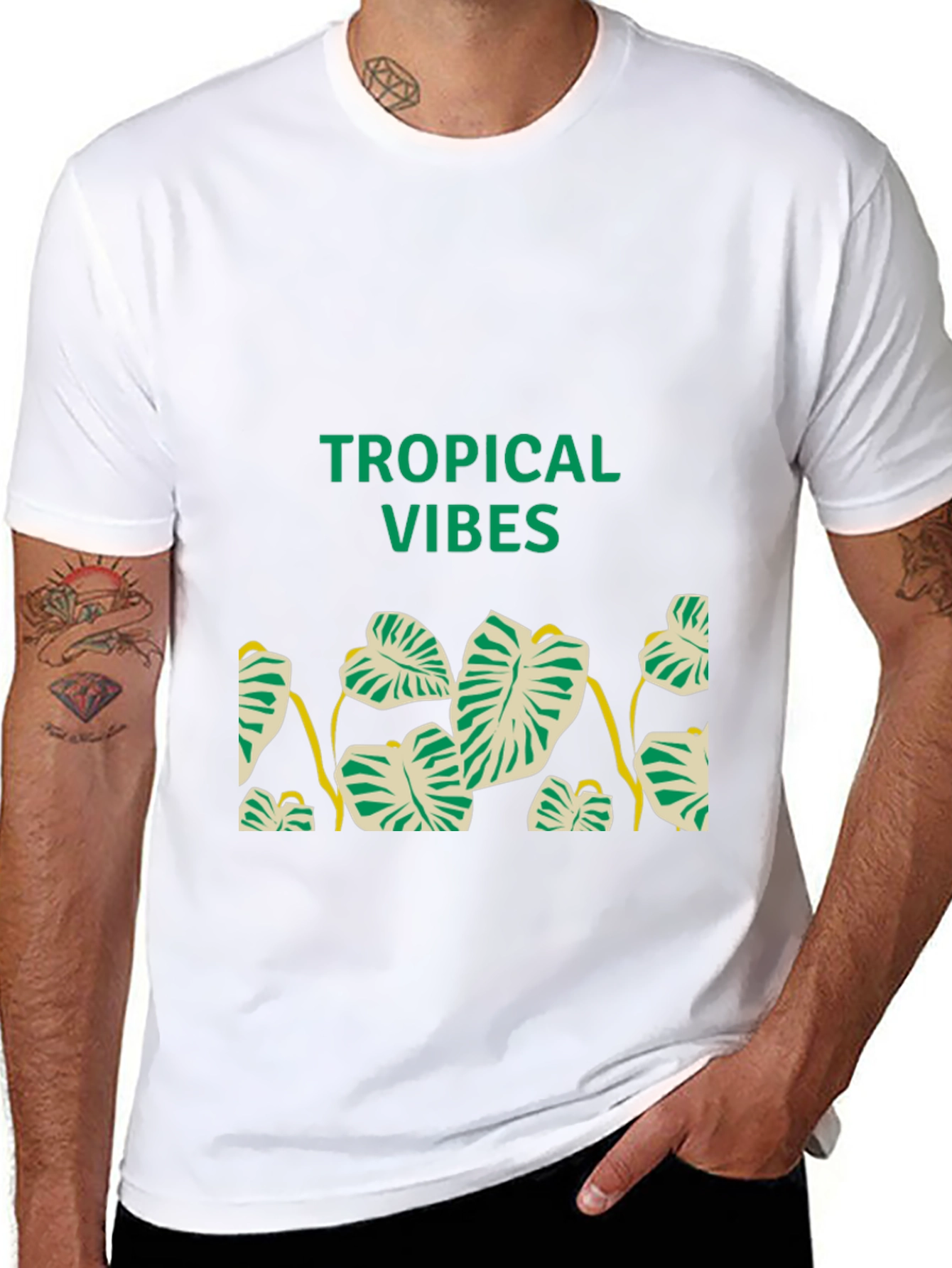 Tropical Vibes Black T-Shirt