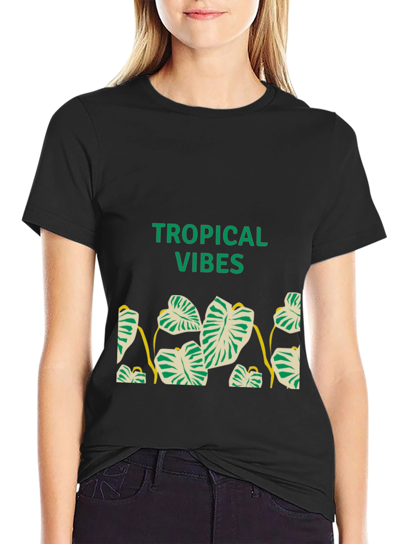 Tropical Vibes Black T-Shirt