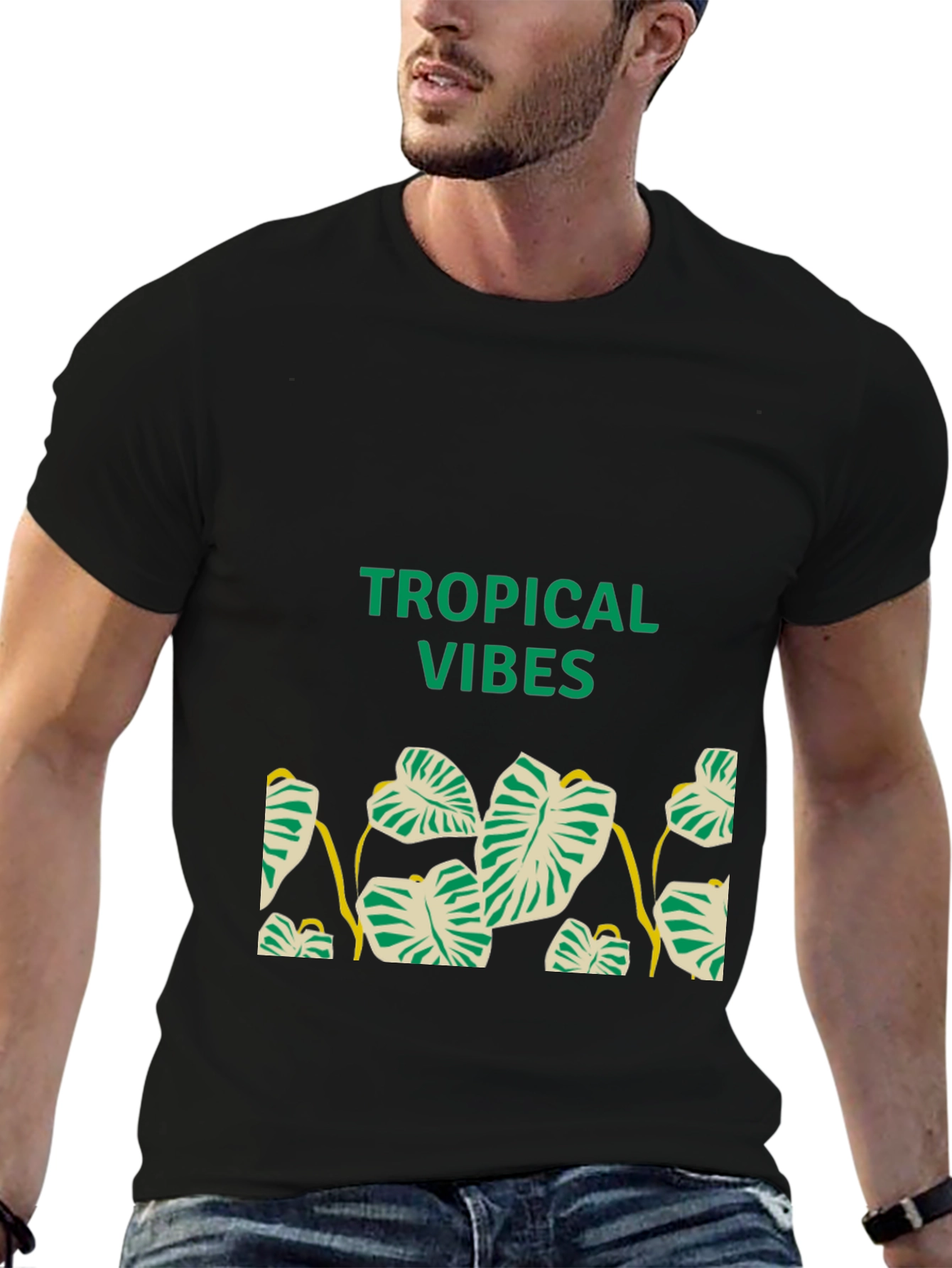 Tropical Vibes Black T-Shirt