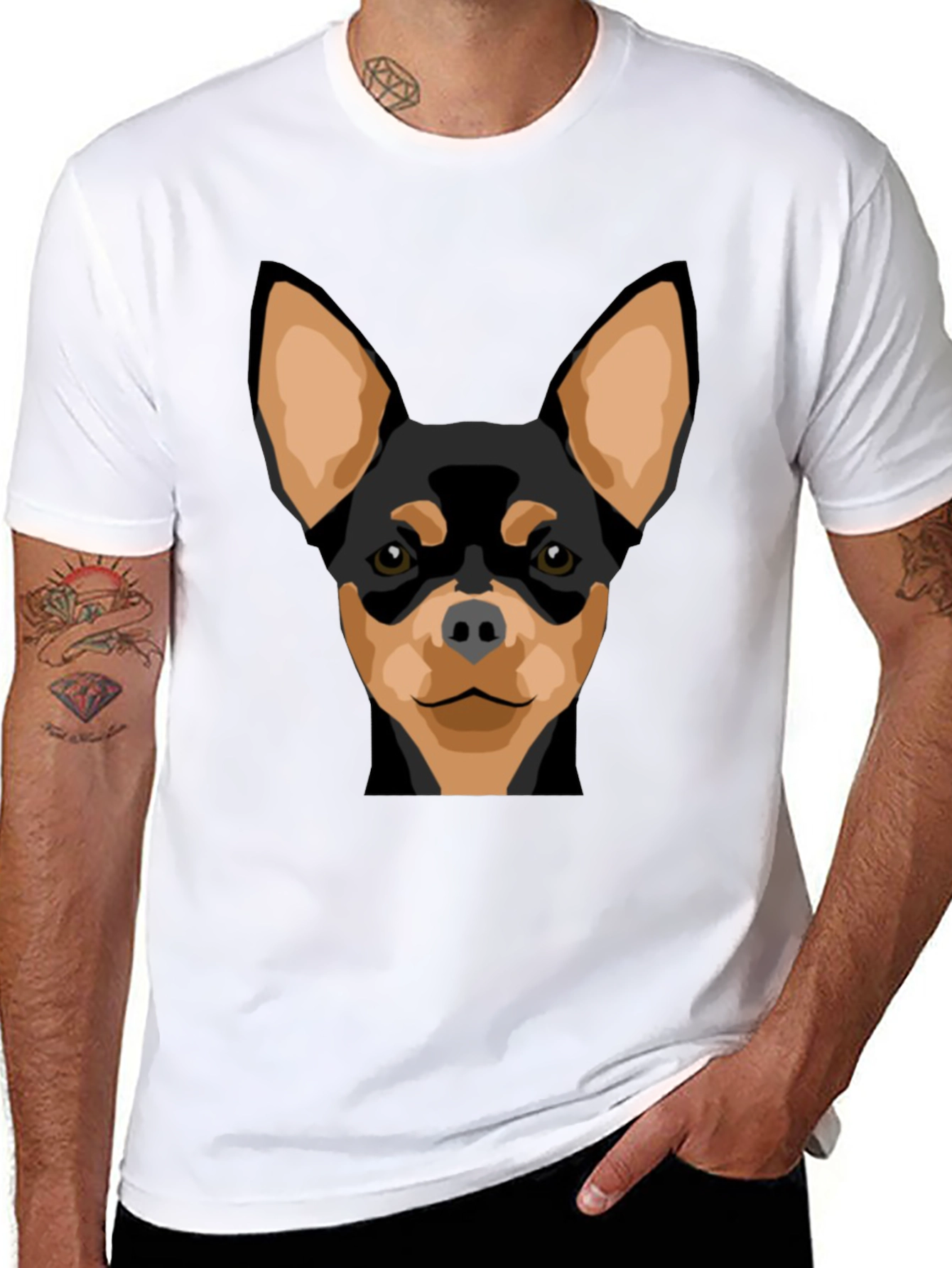 Dog Graphic Tee - Black T-Shirt with Dog Design