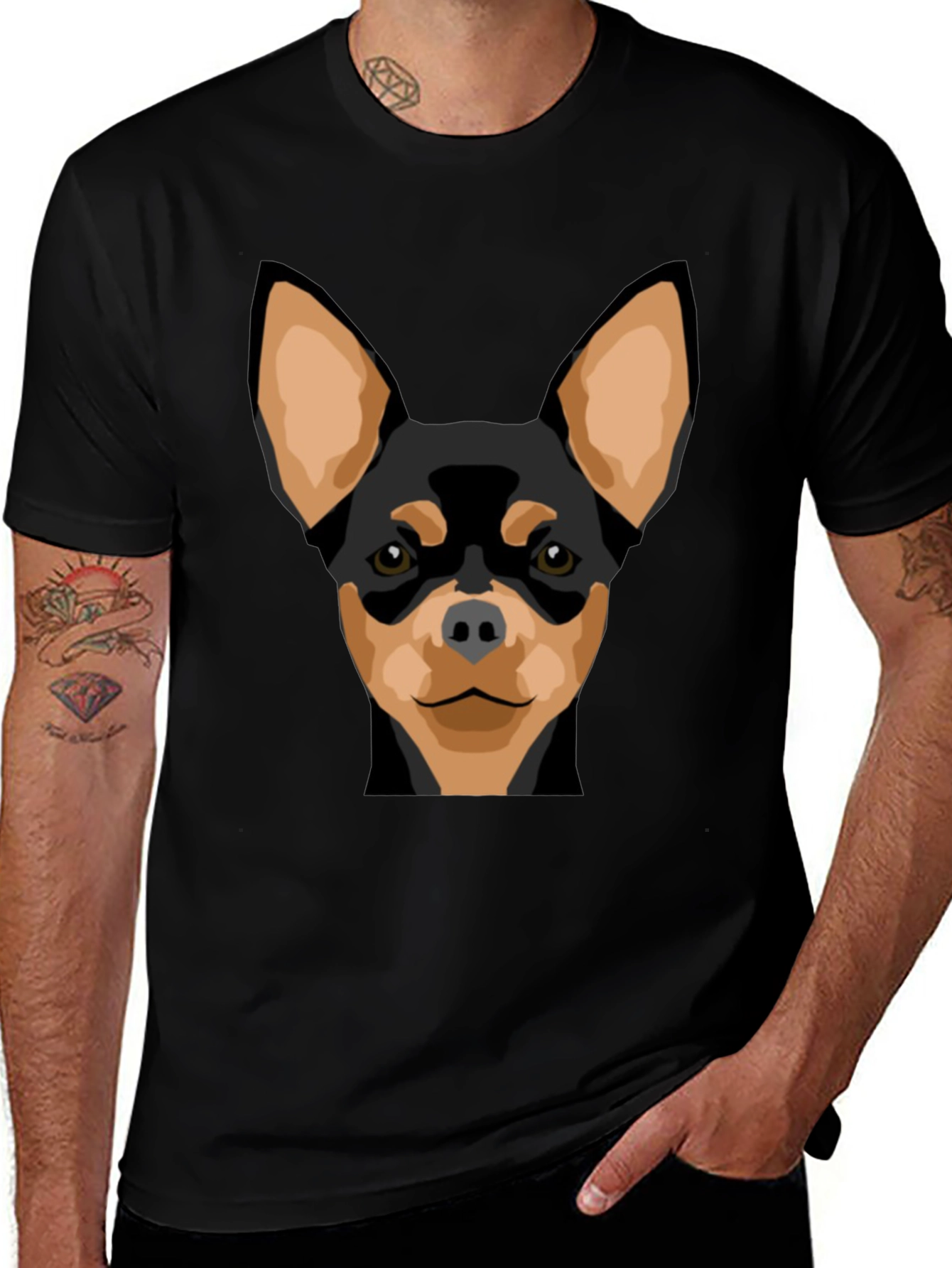 Dog Graphic Tee - Black T-Shirt with Dog Design