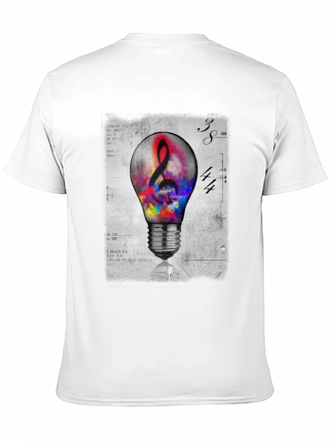 Artistic Light Bulb Music Note Graphic Tee