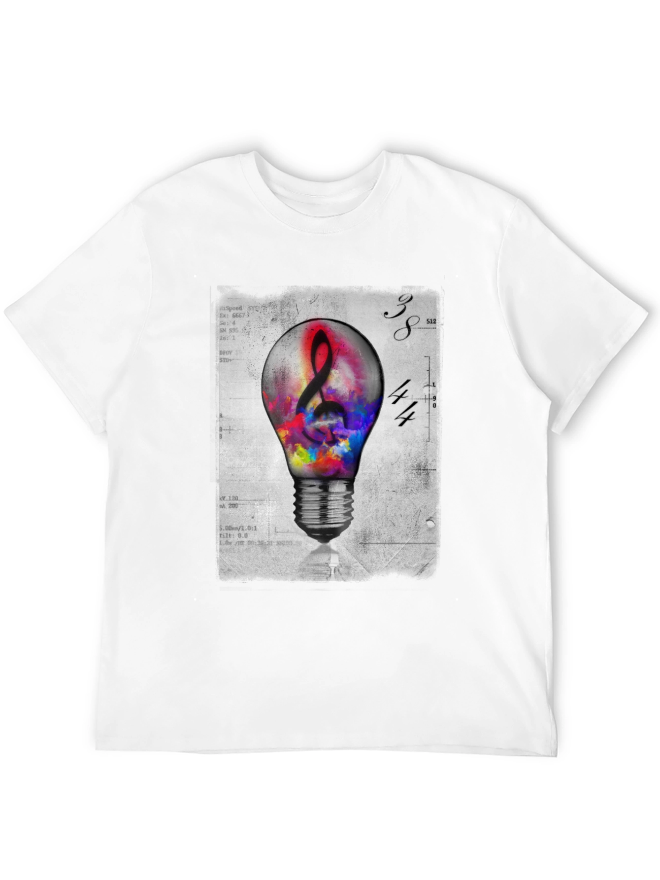 Artistic Light Bulb Music Note Graphic Tee
