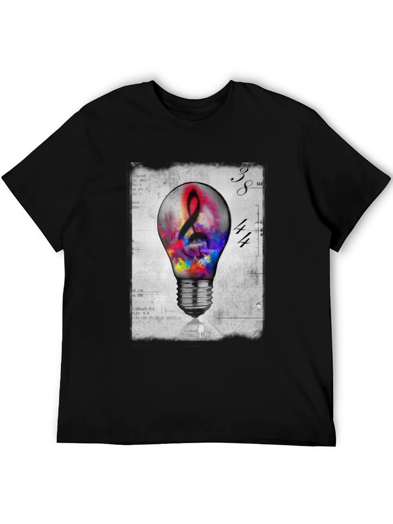 Artistic Light Bulb Music Note Graphic Tee