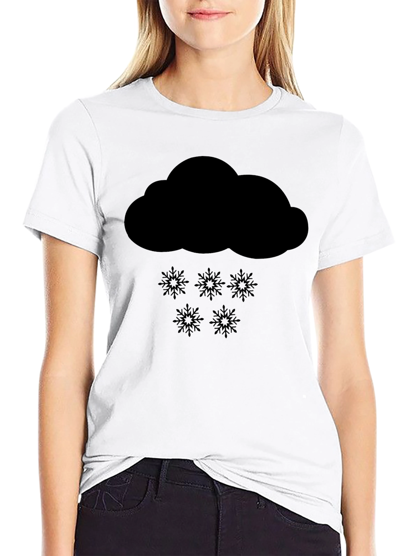 Snow Cloud Graphic T-Shirt - Black