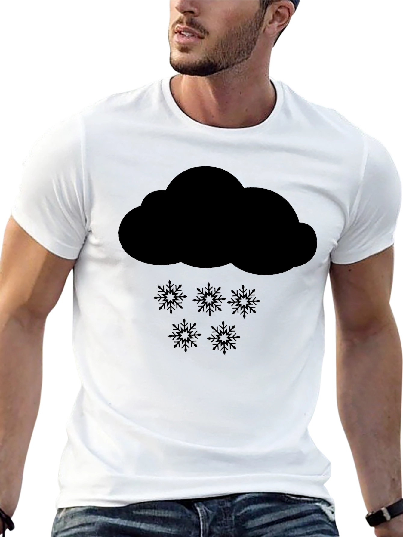 Snow Cloud Graphic T-Shirt - Black
