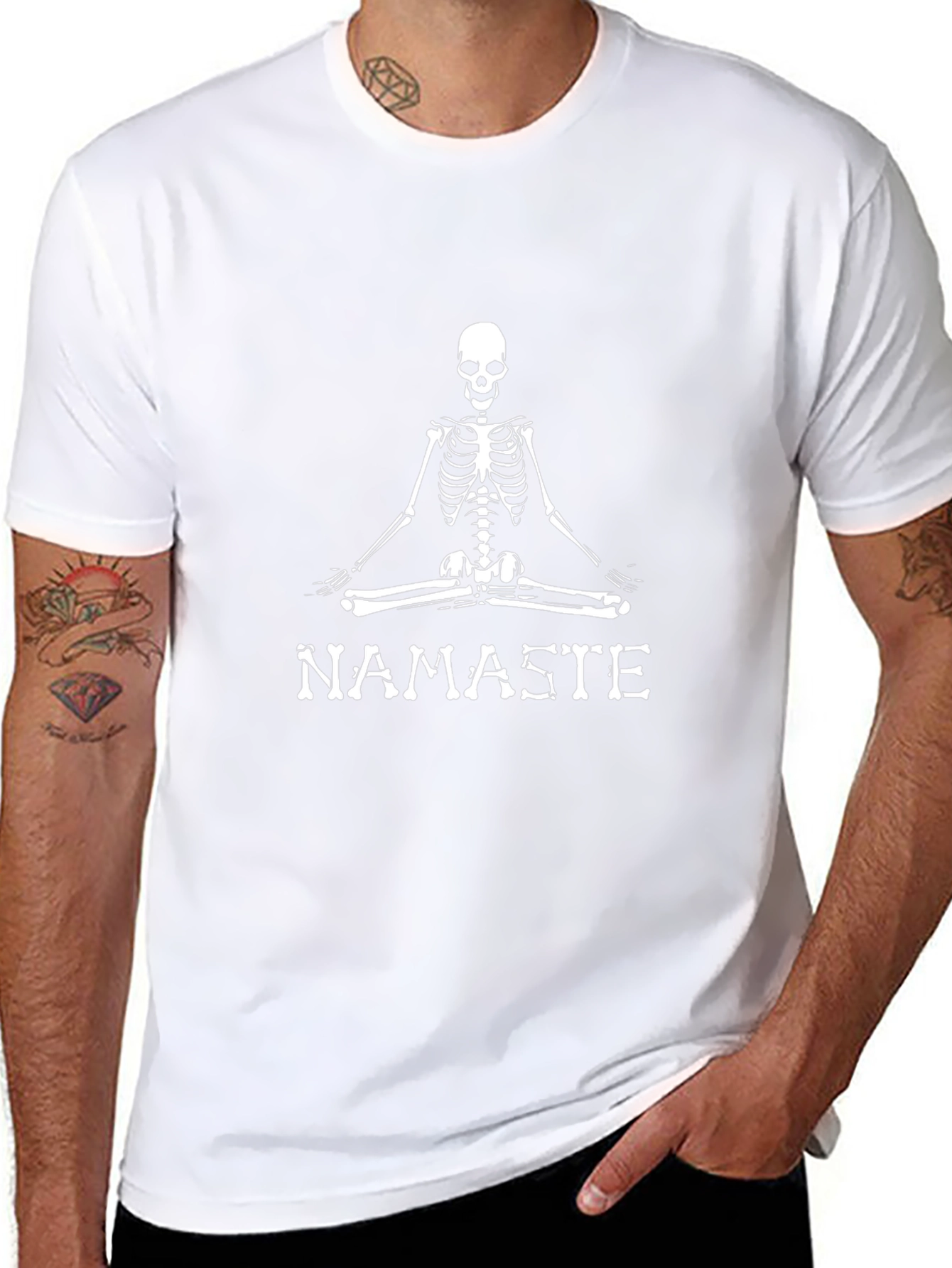 Namaste Skeleton Graphic T-Shirt