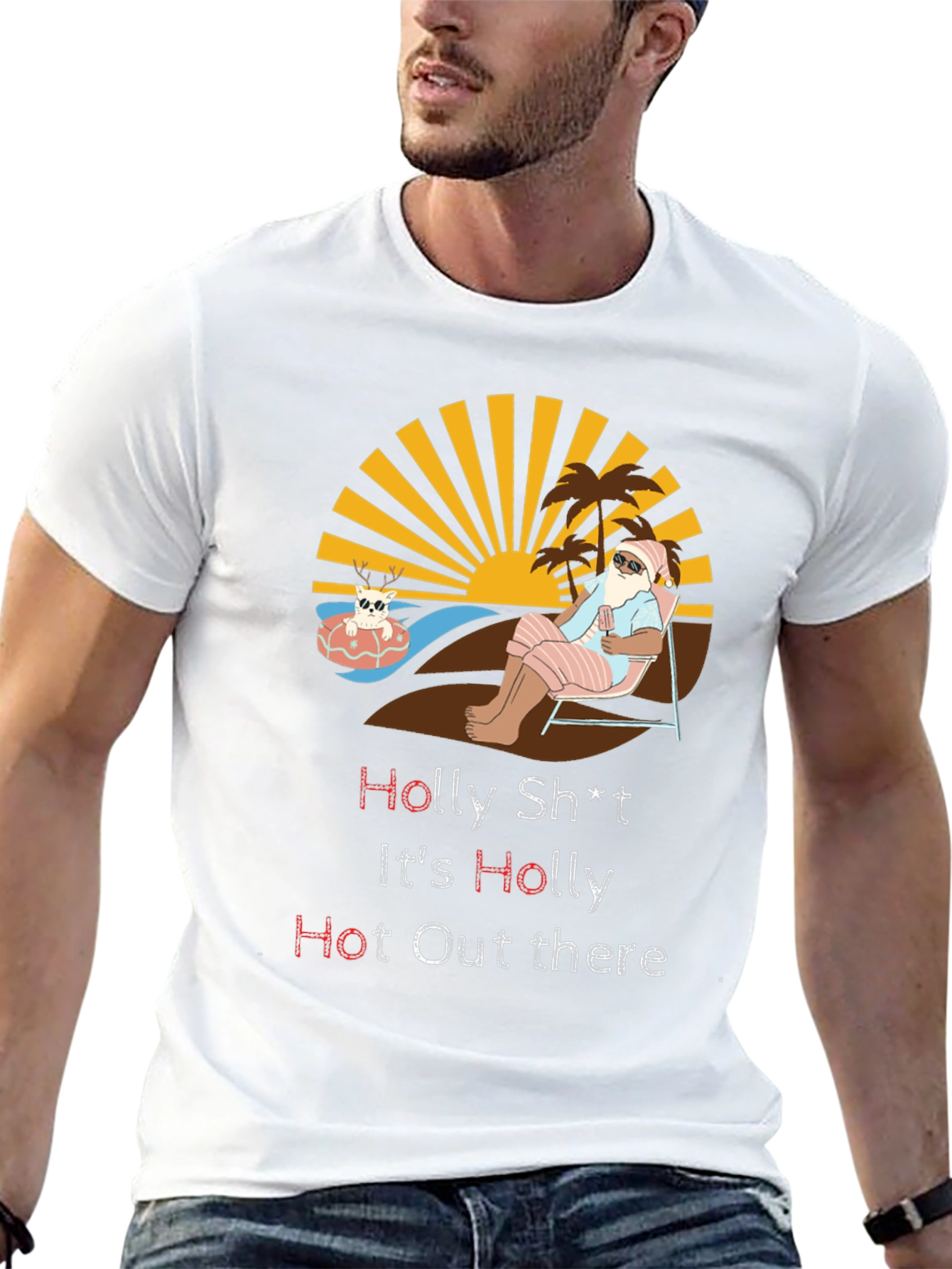 Holly Hot Santa Black Graphic Tee