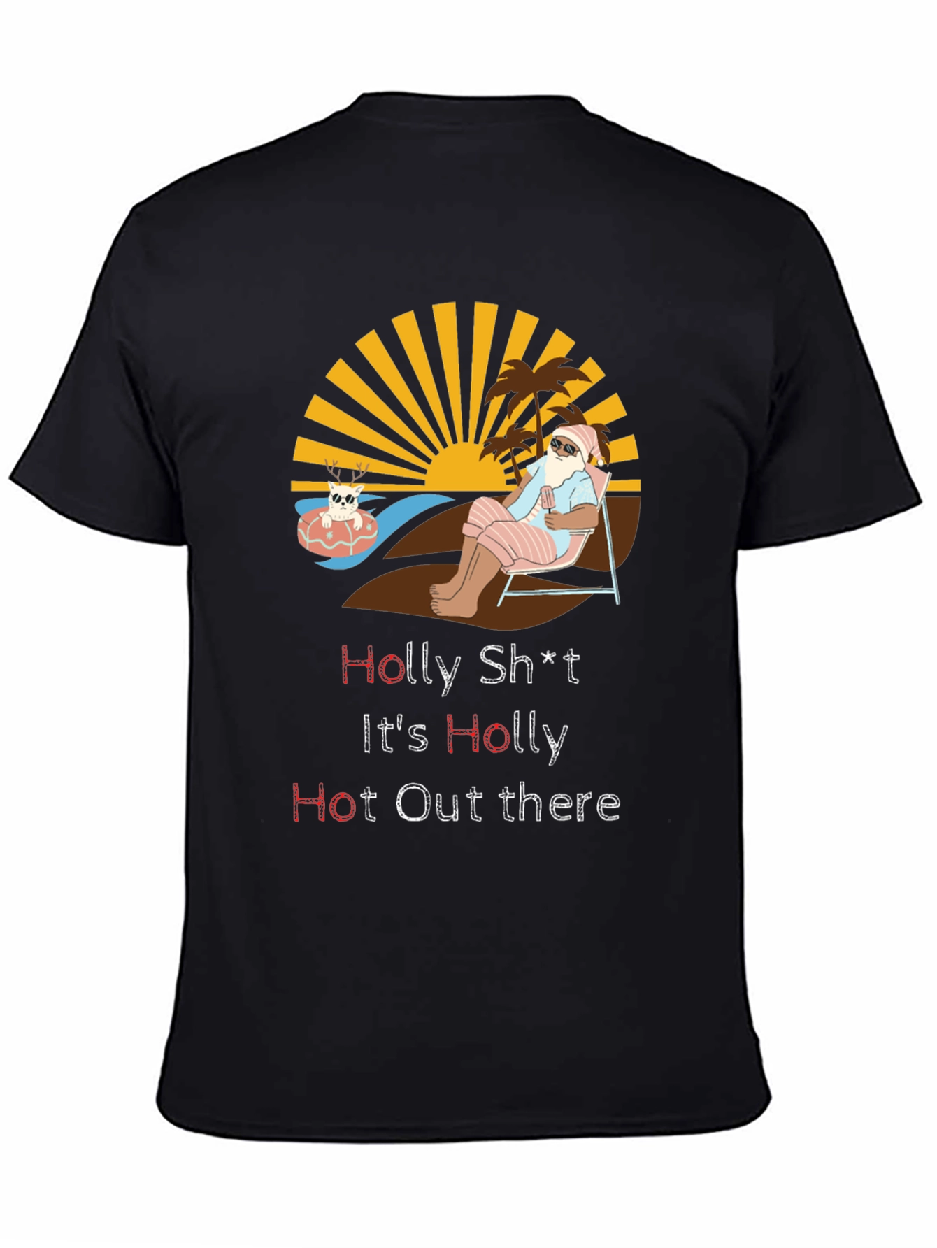 Holly Hot Santa Black Graphic Tee