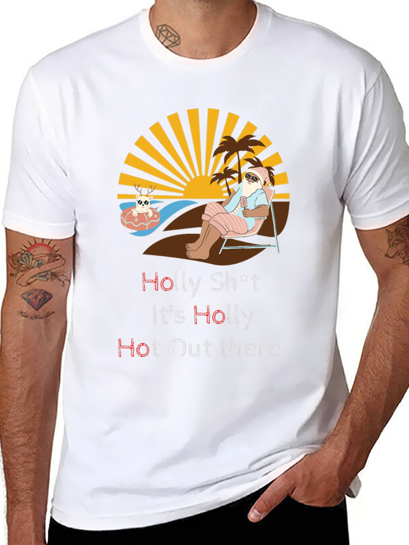 Holly Hot Santa Black Graphic Tee