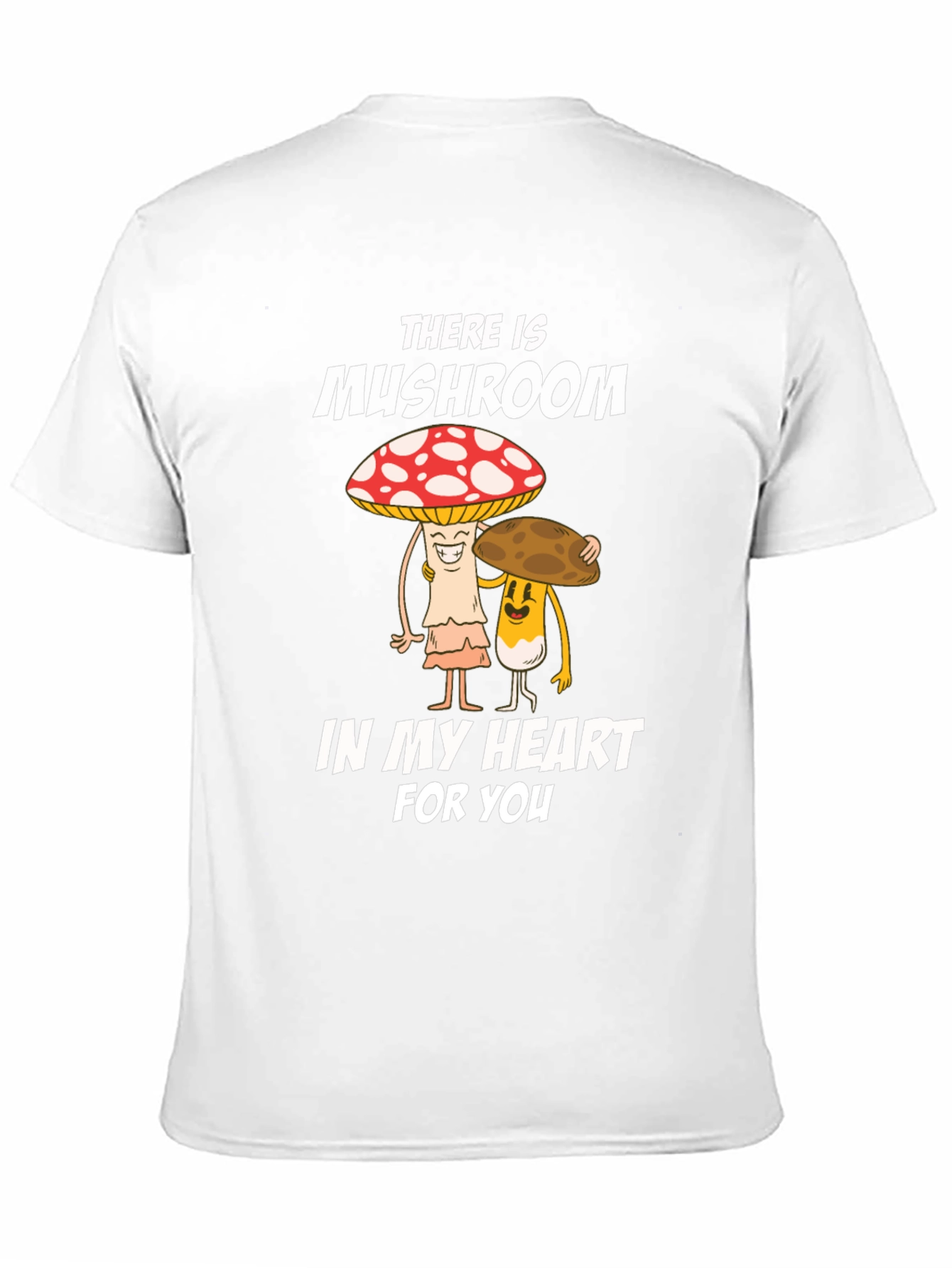 Mushroom Heart Graphic Tee - Cute Cartoon Design