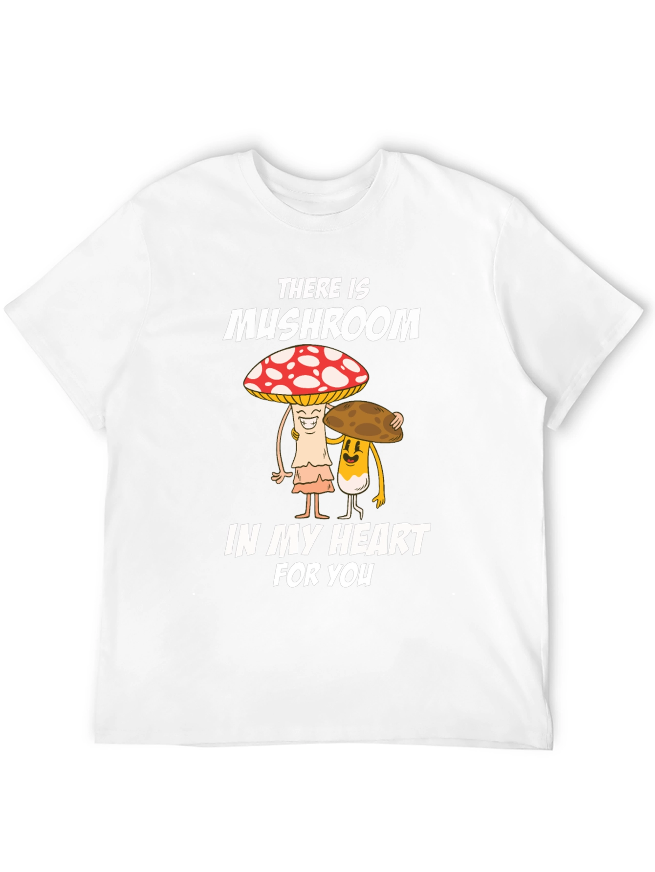 Mushroom Heart Graphic Tee - Cute Cartoon Design