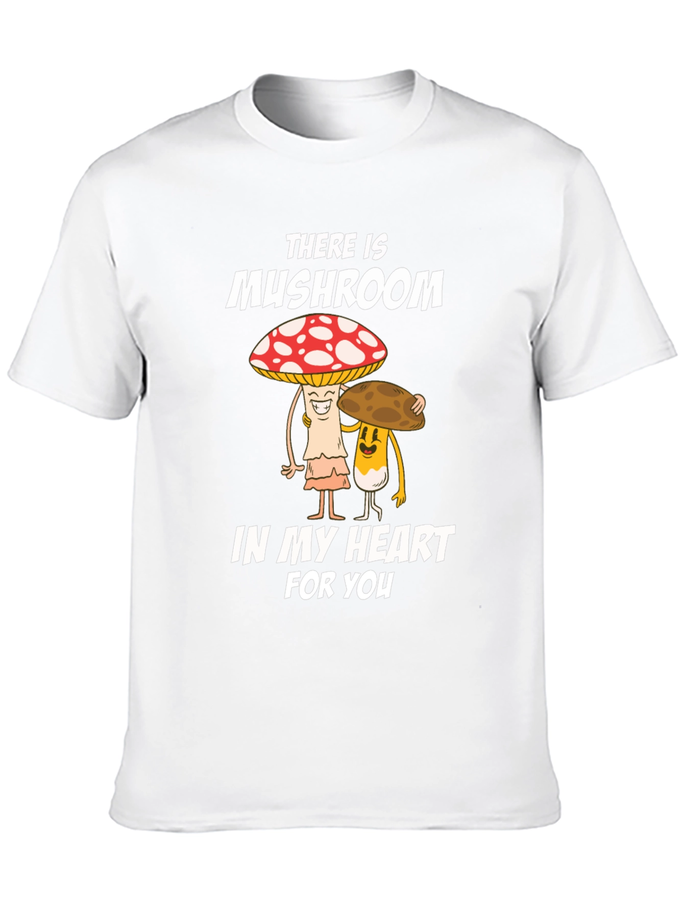 Mushroom Heart Graphic Tee - Cute Cartoon Design